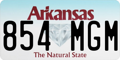 AR license plate 854MGM