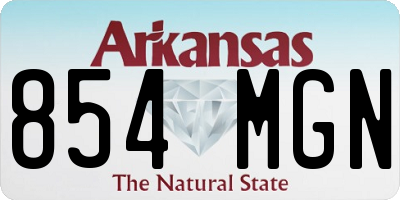 AR license plate 854MGN