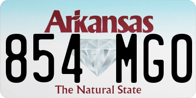 AR license plate 854MGO