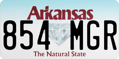 AR license plate 854MGR