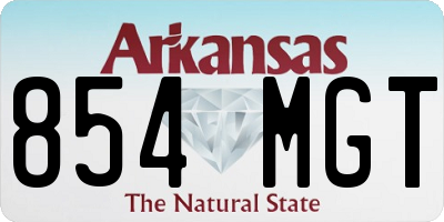 AR license plate 854MGT