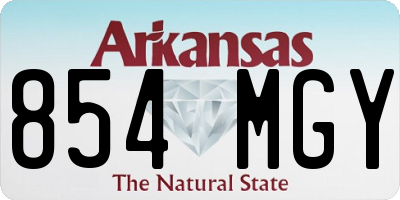 AR license plate 854MGY