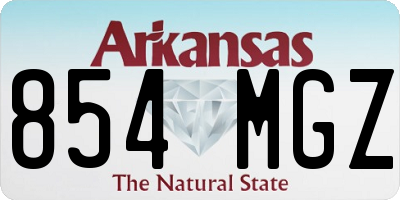 AR license plate 854MGZ