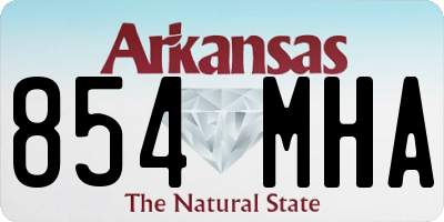 AR license plate 854MHA