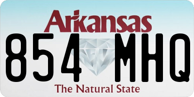 AR license plate 854MHQ