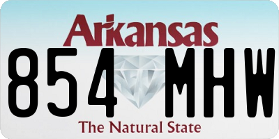 AR license plate 854MHW