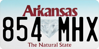 AR license plate 854MHX