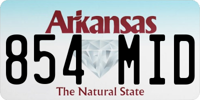 AR license plate 854MID