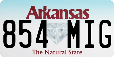 AR license plate 854MIG