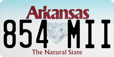 AR license plate 854MII