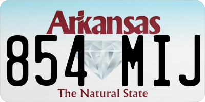 AR license plate 854MIJ
