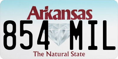 AR license plate 854MIL