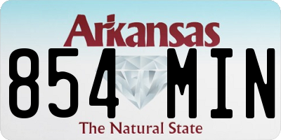 AR license plate 854MIN