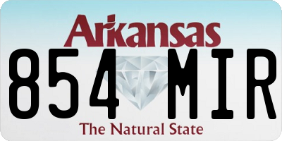 AR license plate 854MIR