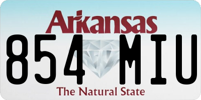 AR license plate 854MIU