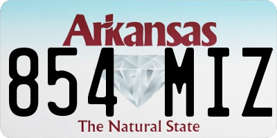 AR license plate 854MIZ