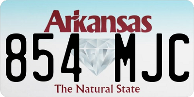 AR license plate 854MJC