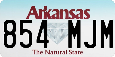 AR license plate 854MJM