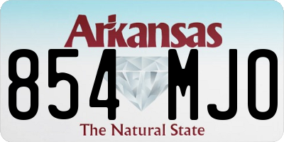 AR license plate 854MJO
