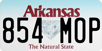AR license plate 854MOP
