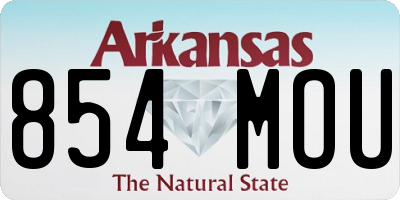 AR license plate 854MOU
