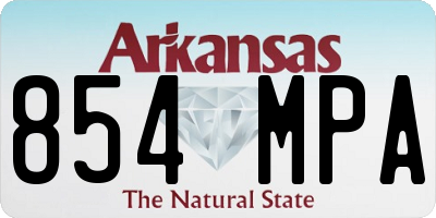 AR license plate 854MPA