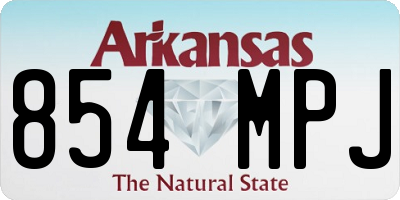 AR license plate 854MPJ