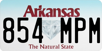AR license plate 854MPM