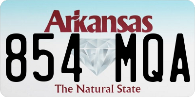 AR license plate 854MQA
