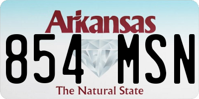 AR license plate 854MSN