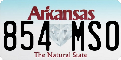 AR license plate 854MSO
