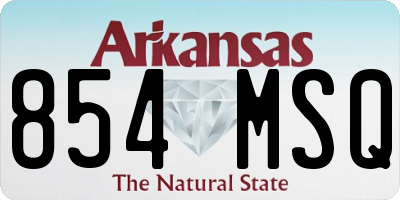 AR license plate 854MSQ