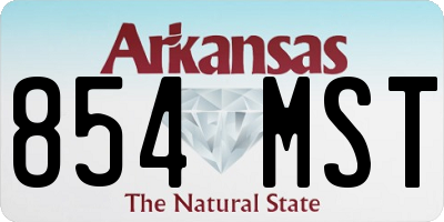 AR license plate 854MST
