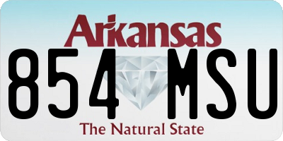 AR license plate 854MSU