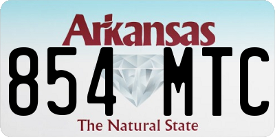 AR license plate 854MTC