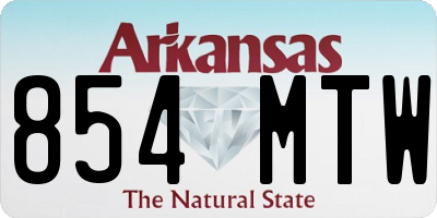 AR license plate 854MTW