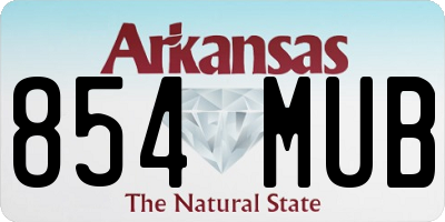 AR license plate 854MUB