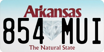 AR license plate 854MUI