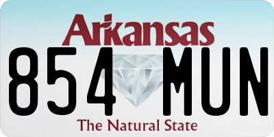 AR license plate 854MUN