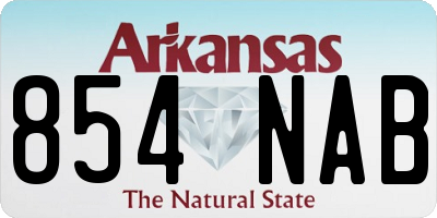AR license plate 854NAB