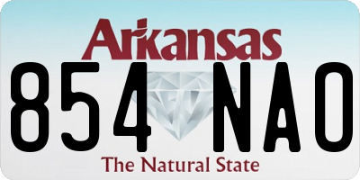 AR license plate 854NAO