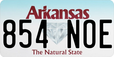 AR license plate 854NOE