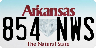 AR license plate 854NWS