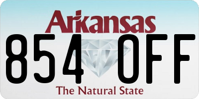 AR license plate 854OFF