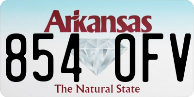 AR license plate 854OFV