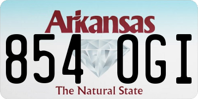 AR license plate 854OGI