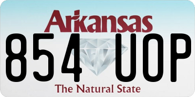 AR license plate 854UOP