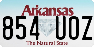 AR license plate 854UOZ