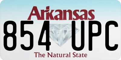 AR license plate 854UPC