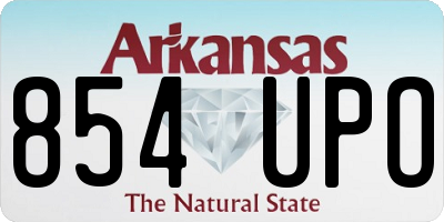 AR license plate 854UPO